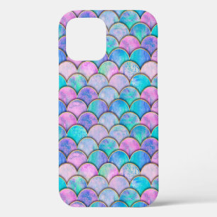 Mermaid fish scale wave japanese seamless pattern. iPhone 12 case