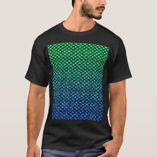 Mermaid Fish Scales Blue Green Ombre T-Shirt
