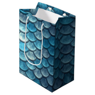 Mermaid Fish Scales Turquoise Medium Gift Bag