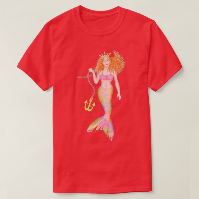 Mermaid Fish Under the Sea Cute Redheaded Fairy Ta T-Shirt (Design Front)