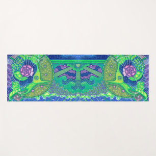 Mermaid & fish, underwater fantasy, nautical art yoga mat