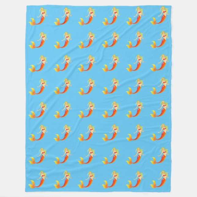 Mermaid  fleece blanket (Front)