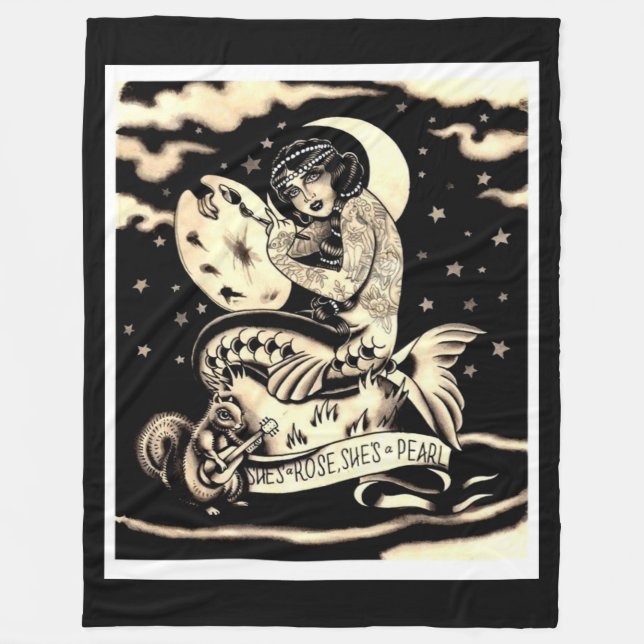 mermaid  fleece blanket (Front)