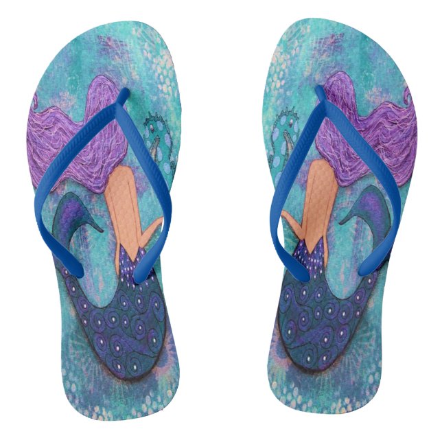 Mermaid Flip Flops Slim Straps (Footbed)