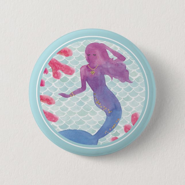 Mermaid Friends I 6 Cm Round Badge (Front)