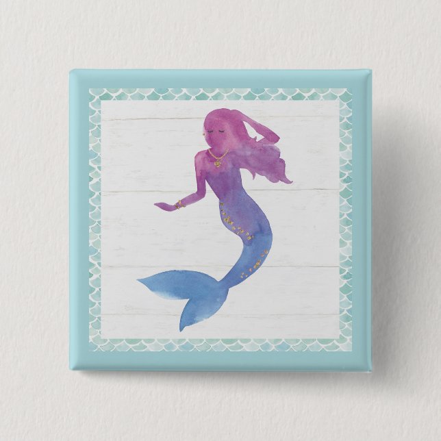Mermaid Friends III 15 Cm Square Badge (Front)
