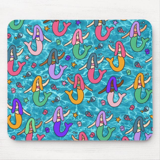Mermaid friends mouse mat (Front)