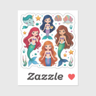 Mermaid Friends Personalised Fun set  Sticker