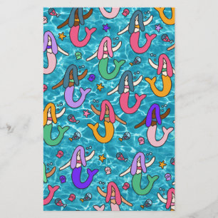 Mermaid friends stationery