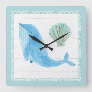 Mermaid Friends VII Square Wall Clock