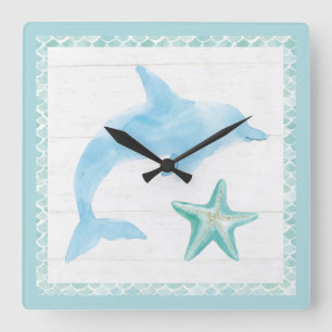 Mermaid Friends VIII Square Wall Clock