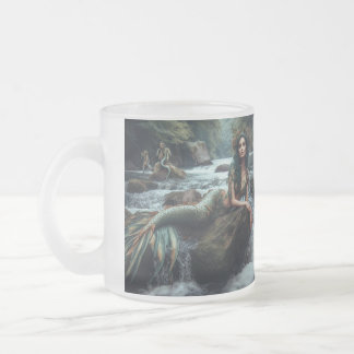 Mermaid Frosted Glass Coffee Mug