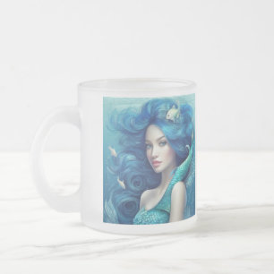 Mermaid Frosted Glass Coffee Mug
