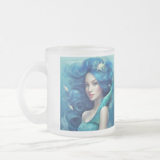 Mermaid Frosted Glass Coffee Mug