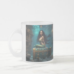 Mermaid Frosted Glass Coffee Mug