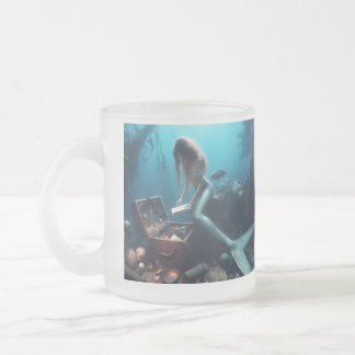 Mermaid Frosted Glass Coffee Mug