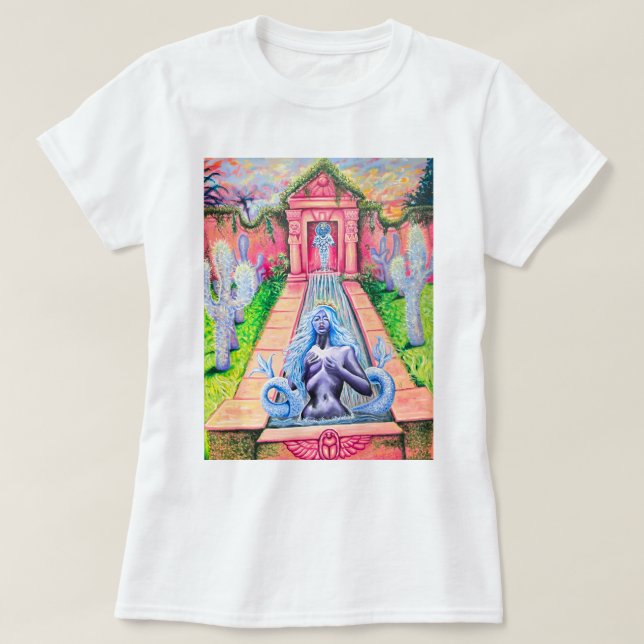 Mermaid Garden by Nefertara T-Shirt (Design Front)