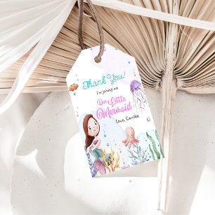 Mermaid Girl 1st Birthday Party Gift Tags