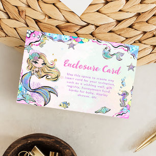Mermaid Girl 5th Birthday Party Enclosure Card