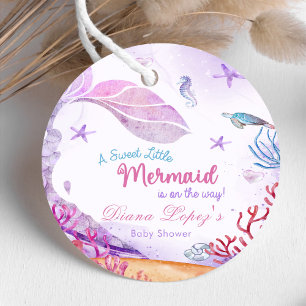 Mermaid Girl Baby Shower Party  Favour Tags