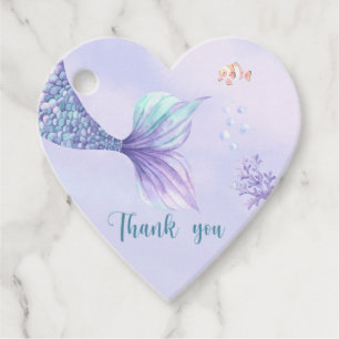 Mermaid Girl Baby Shower Thank you Favour Tags