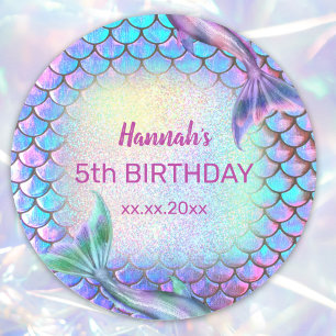 mermaid girl Birthday Classic Round Sticker