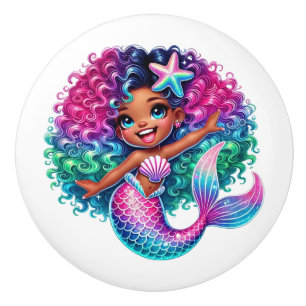 Mermaid Girl Ceramic Knob