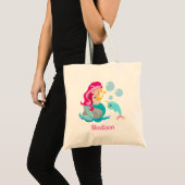 Mermaid Girl Cute Beach Narwhal Monogram Kids Tote Bag (Front (Product))