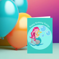 Mermaid Girl Cute Custom Childrens Birthday