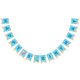 Mermaid Girl Cute Custom Kids Pool Birthday Party Bunting