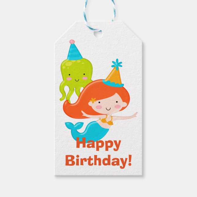 Mermaid Girl Gift Tags (Front)