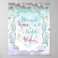 Mermaid Girl Nursery Decor Under the Sea Wall Art