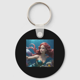 Mermaid Girl Sticker  Key Ring