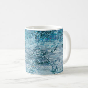 Mermaid Girl Teal Green Blue Nautical Ocean Waves Coffee Mug