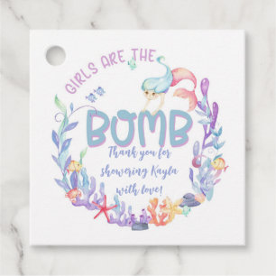 Mermaid Girls are the bomb tags, favour tag