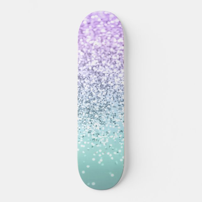 Mermaid Girls Glitter 1b (Faux Glitter) #pastel   Skateboard (Front)