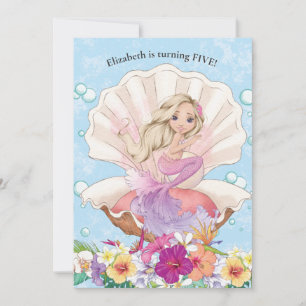 Mermaid Girls Under The Sea Birthday Invitation