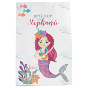 Mermaid Glam Birthday Party Medium Gift Bag