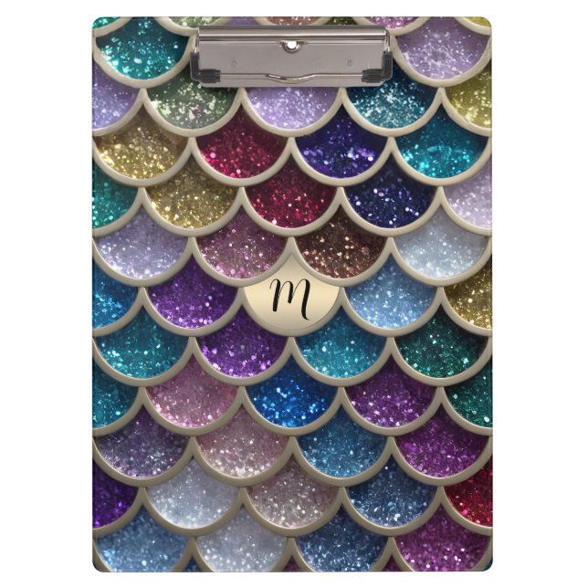 Mermaid Glam Glitter Scales Clipboard (Front)