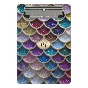 Mermaid Glam Glitter Scales Mini Clipboard