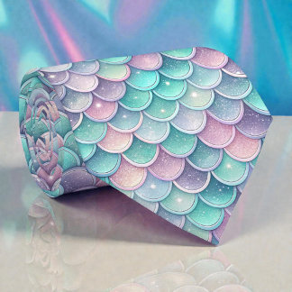 Mermaid Glam Pastel Colours Necktie Tie