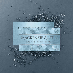 Mermaid Glam Scale   Dusty Ice Blue Sheen Branding Business Card