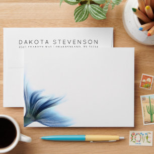 Mermaid Glam Tail Dusty Ice Blue Lustre Address Envelope