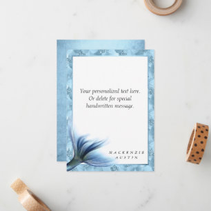 Mermaid Glam Tail   Dusty Ice Blue Lustre Custom Card