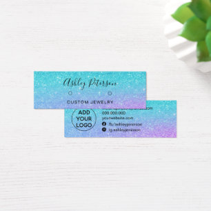 mermaid glitter blue purple studs earrings display