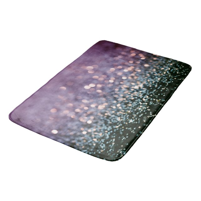 Mermaid Glitter Bokeh Glam 1 Bath Mat (Angled)