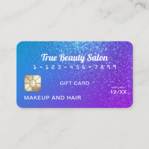 Mermaid Glitter Credit Card Gift Certificate