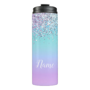 Mermaid Glitter Personalised Thermal Tumbler