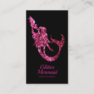 Mermaid Glitter Pink Event Planner Business Card