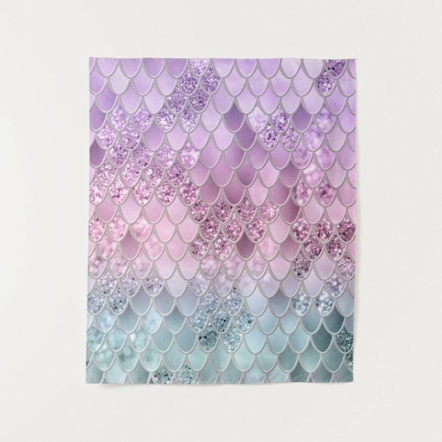 Mermaid Glitter Scales #2a (Faux Glitter) #shiny  Tapestry (Front)